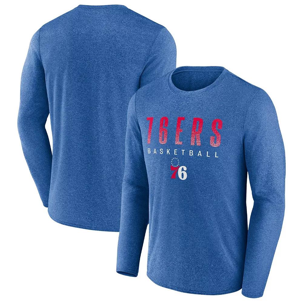 Men's Fanatics Branded Heathered Royal Philadelphia 76ers Where Legends Play Iconic Practice Long Sleeve T-Shirt, Size: Small, 76r Blue Product Image
