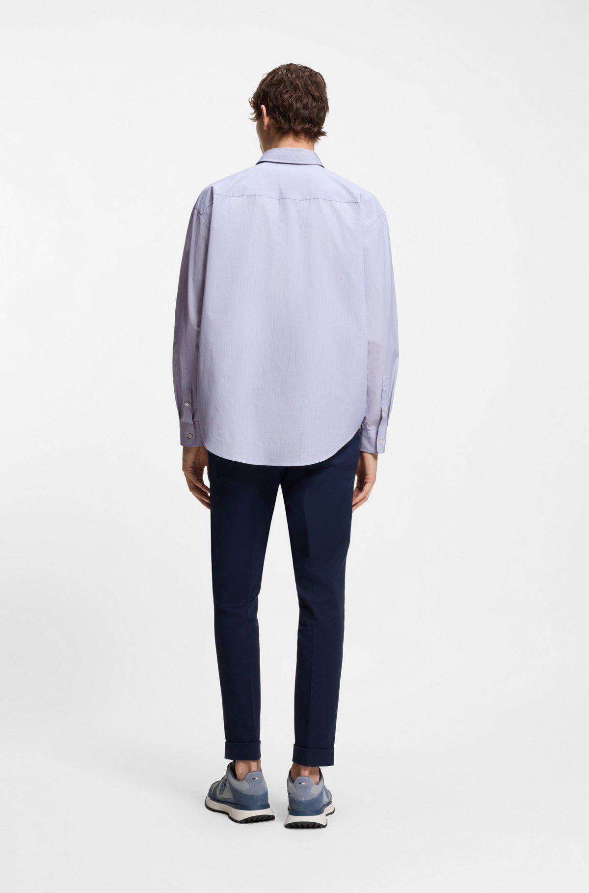 Striped relaxed-fit shirt in cotton poplin Product Image