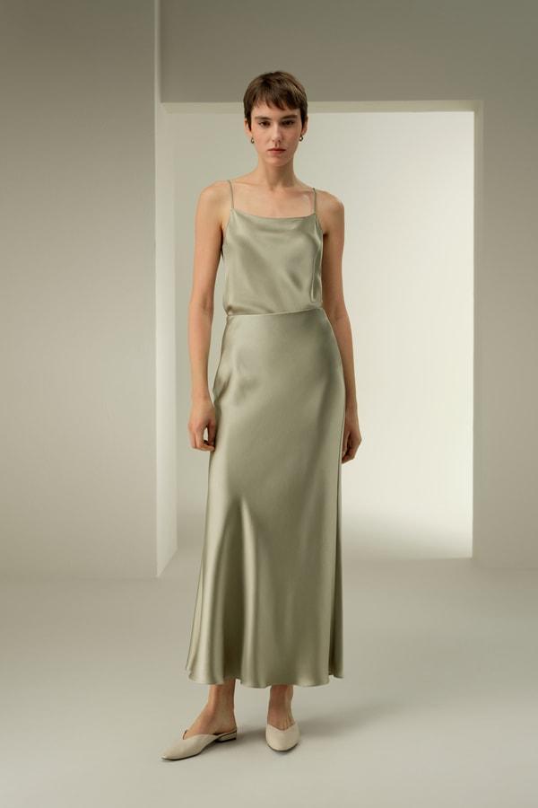 LILYSILK Silk Skirt - Women - Artichoke Mulberry Silk - Eco-Friendly Ankle-Length Skirt 6 Product Image