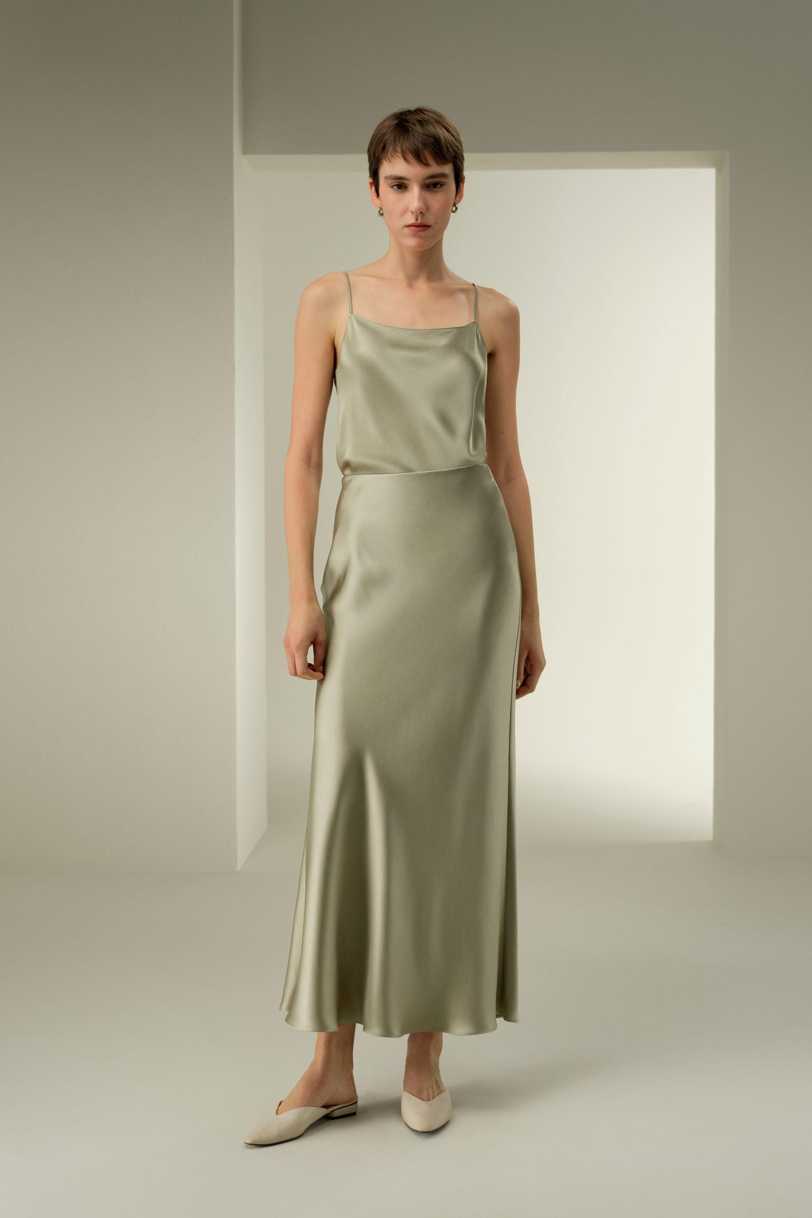 LILYSILK Silk Skirt - Women - Artichoke Mulberry Silk - Eco-Friendly Ankle-Length Skirt 6 Product Image