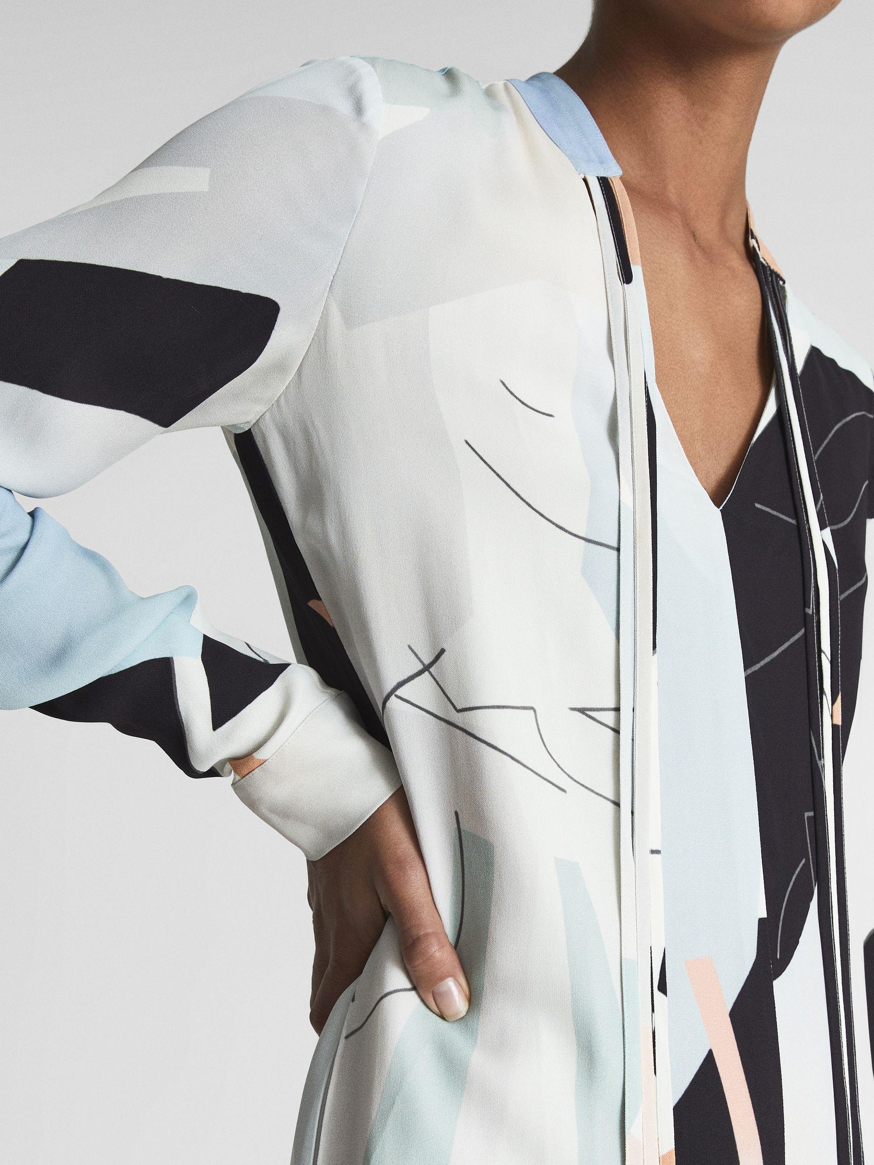 Abstract Print Mini Dress in Blue Product Image