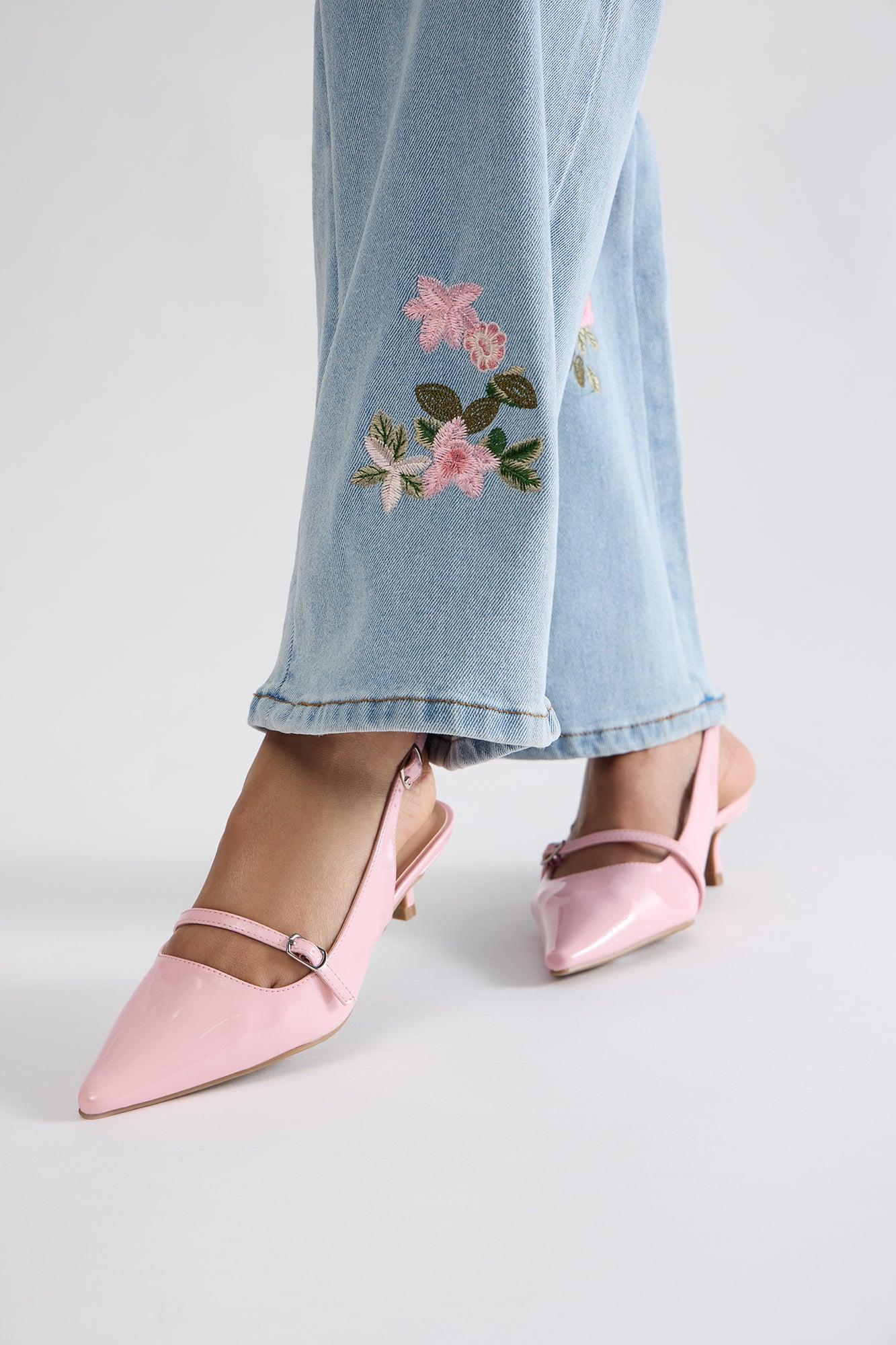 Aura Kitten Heel Pumps - Pink Product Image