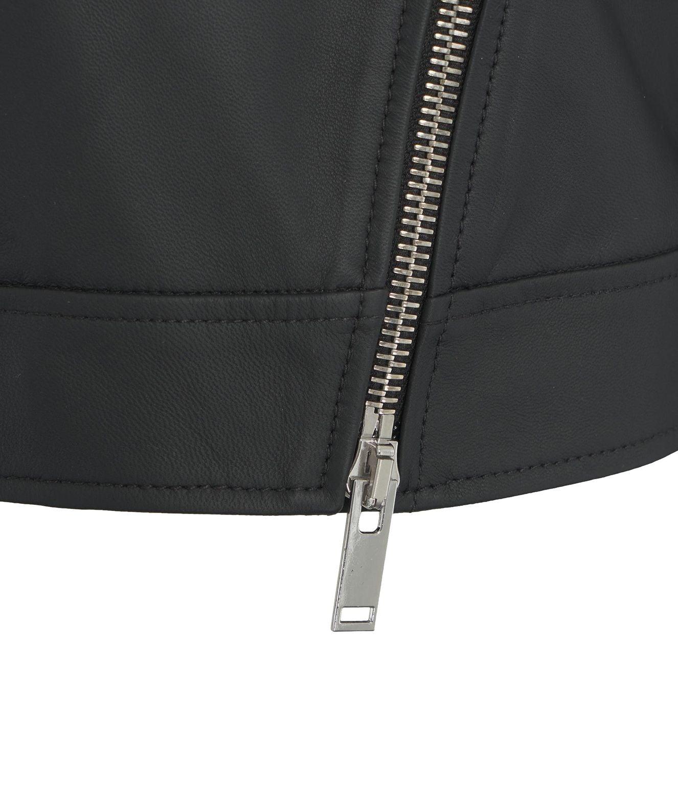 Cropped leather jacket Product Image