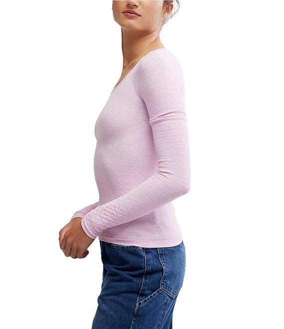 Free People Love Letter Scoop Neck Long Sleeve Top Product Image