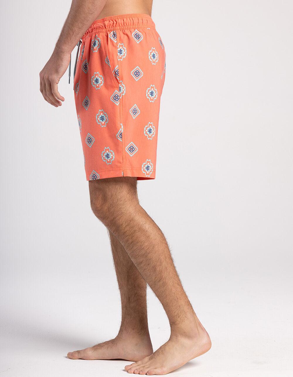 BLUE CROWN Drifter Mens 7" Swim Shorts - CORAL Product Image