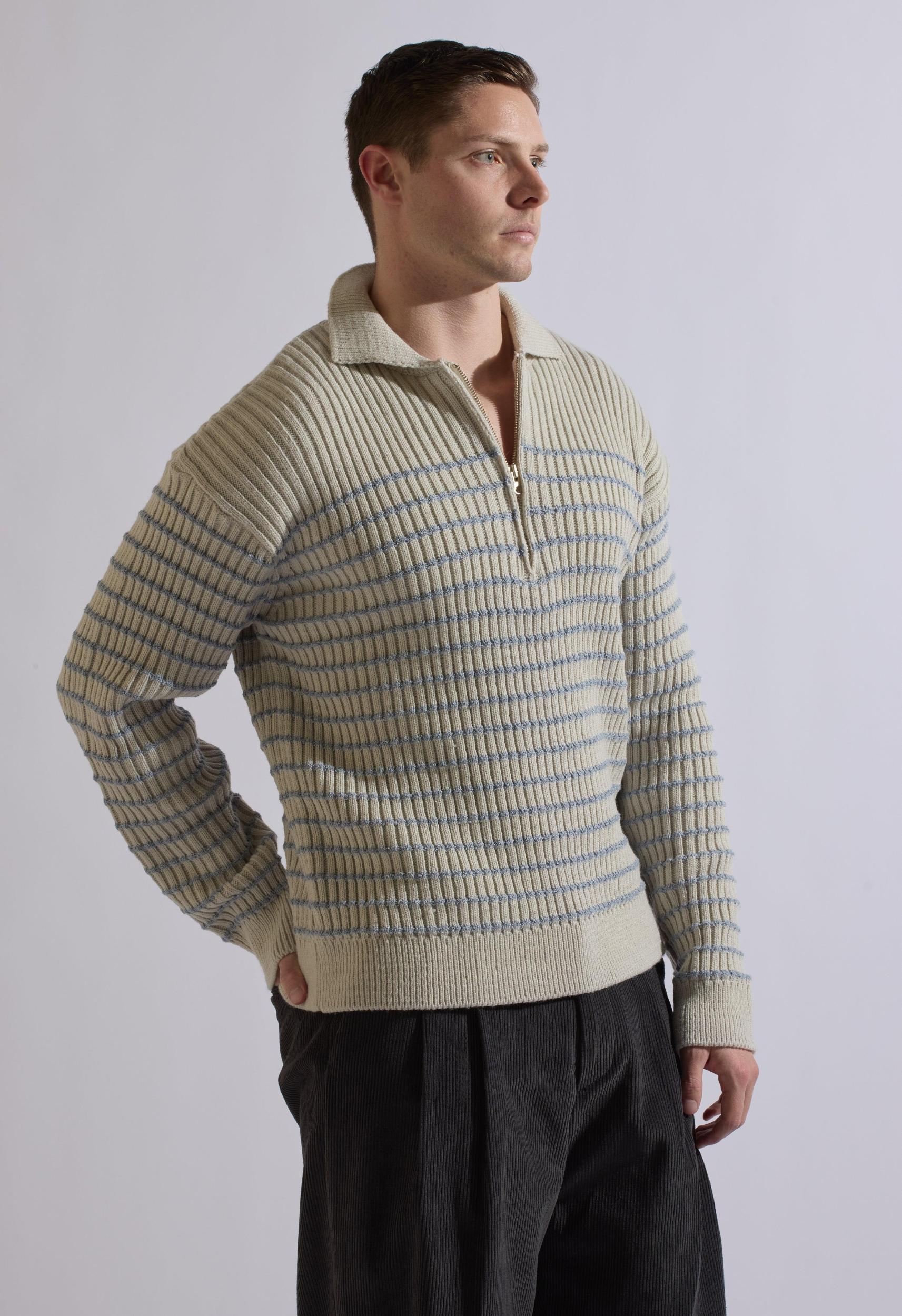 Hudson Half-Zip Sweater in Grey Product Image