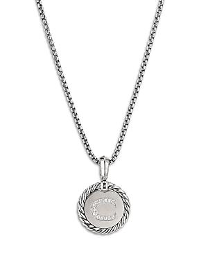Womens Initial Charm Necklace in Sterling Silver Product Image
