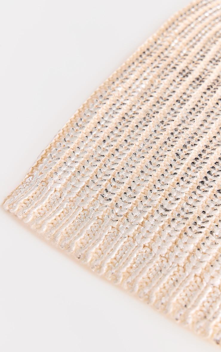 Silver Metallic Cable Knit Snood Product Image