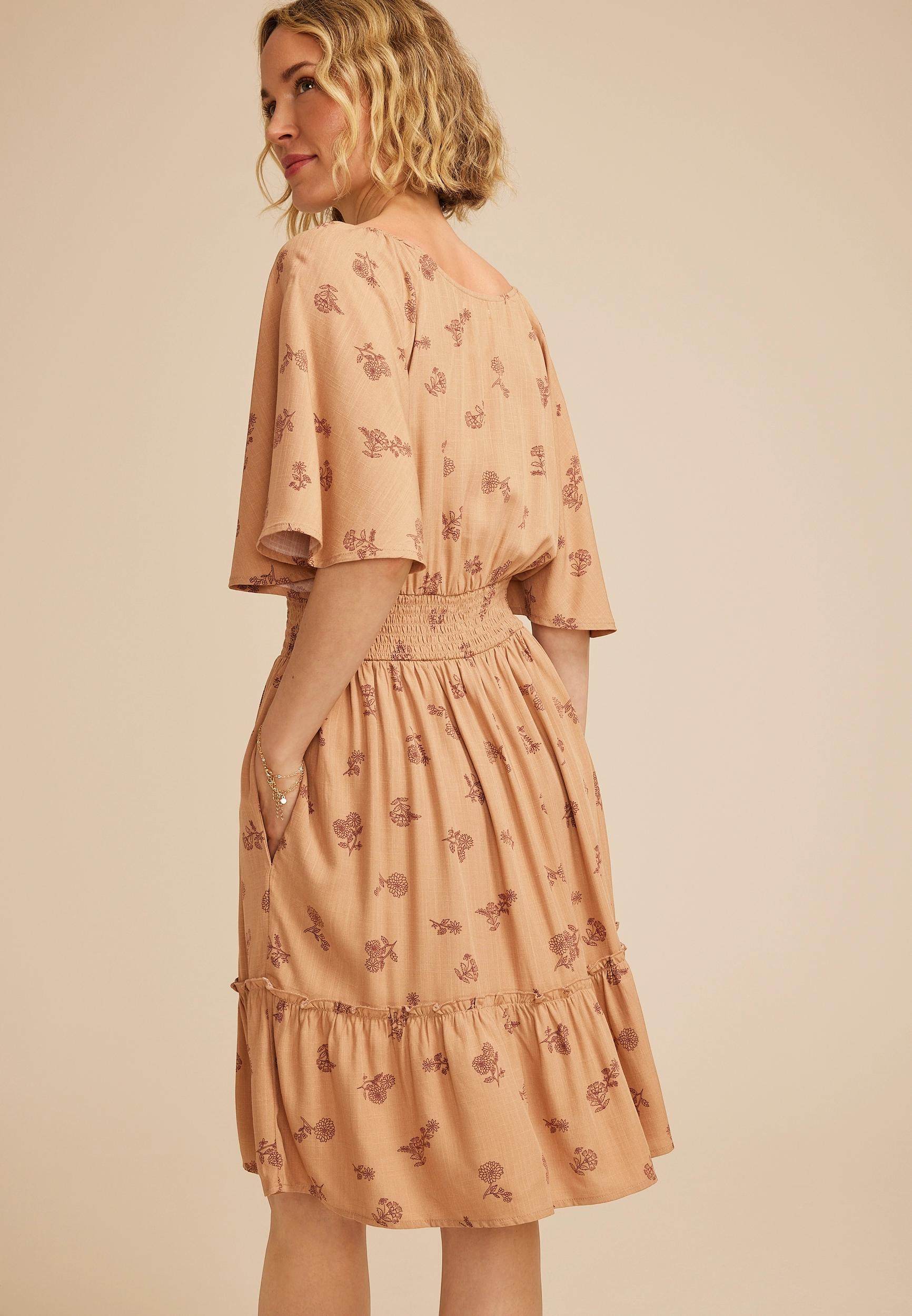 Floral Flutter Textured Skater Dress Product Image