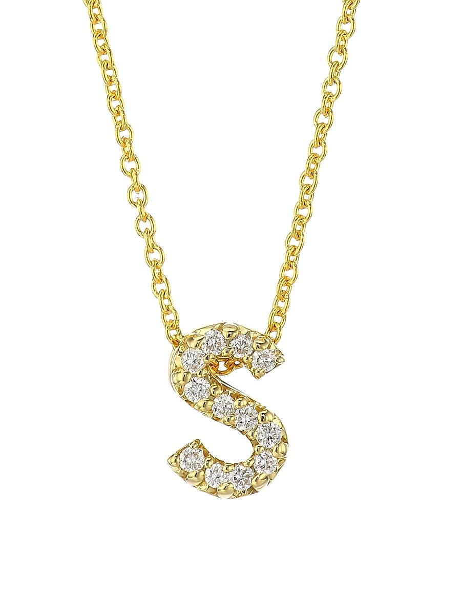 Womens Tiny Treasures Diamond & 18K Yellow Gold Initial Necklace Product Image