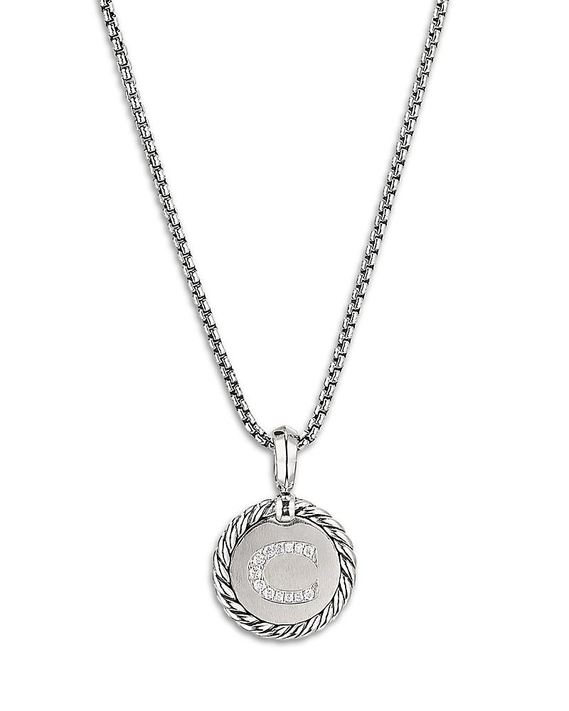 Womens Initial Charm Necklace in Sterling Silver Product Image