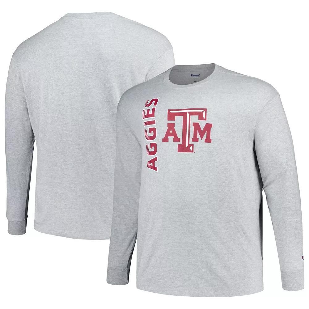 Men's Champion Heather Gray Texas A&M Aggies Big & Tall Mascot Long Sleeve T-Shirt,  Product Image