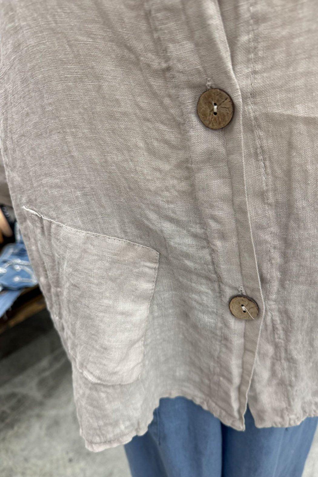 Italian Linen Hooded Shacket Product Image