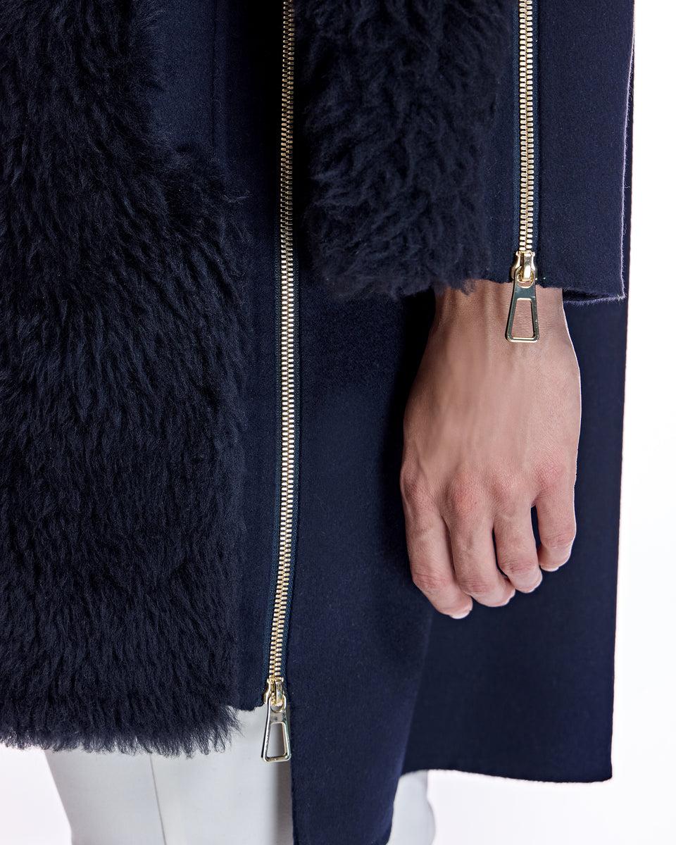 Mixed Media Shearling Coat Product Image