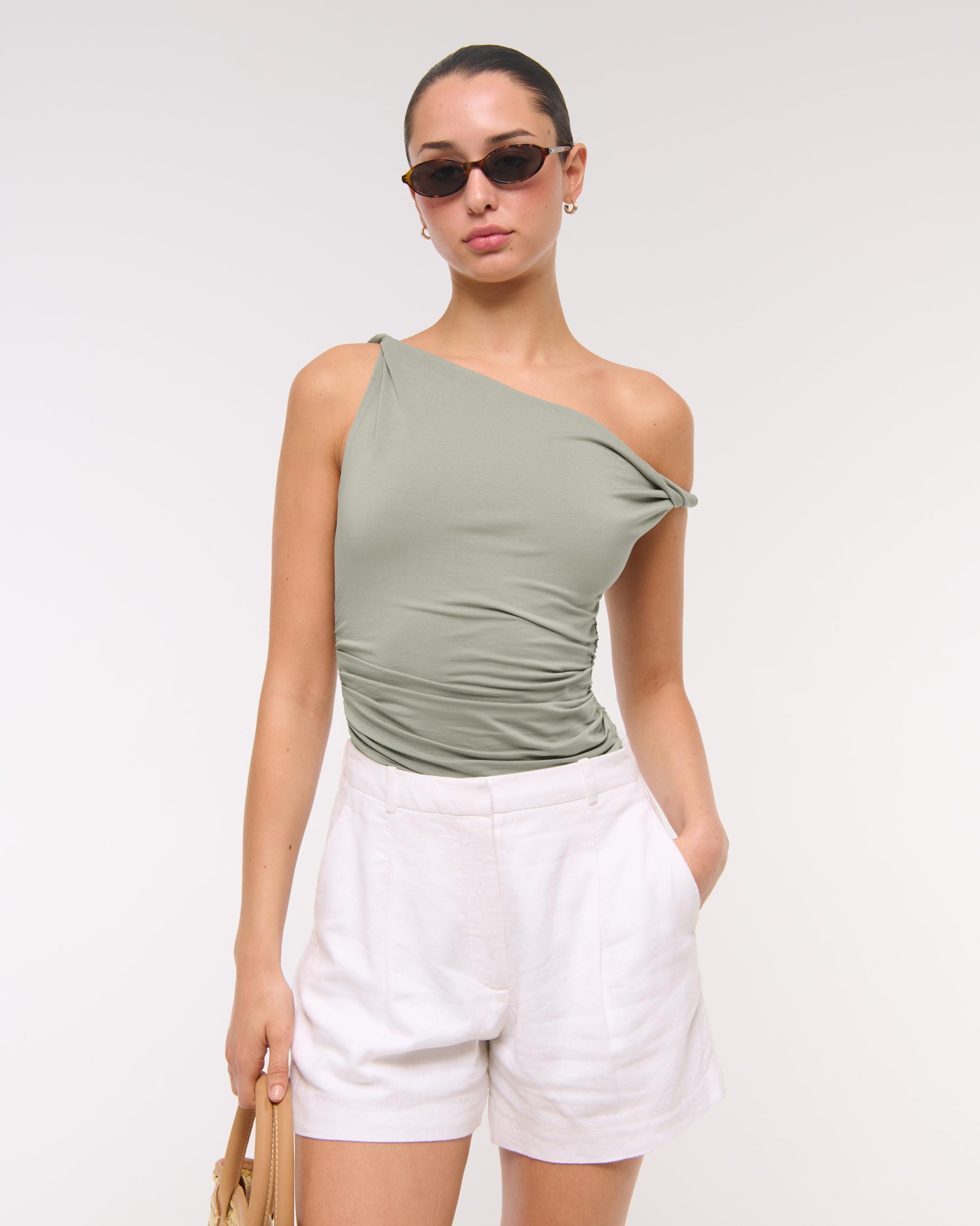 Asymmetrical Mesh Twist Top Product Image