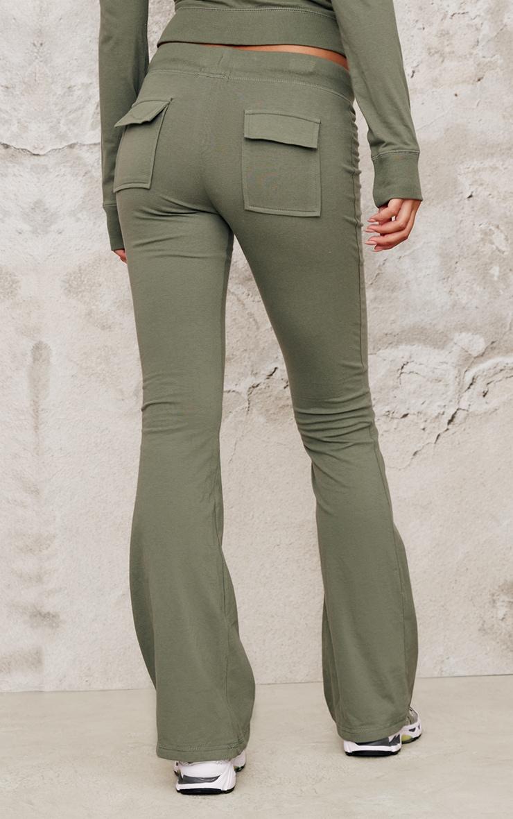 Sea Green Low Rise Skinny Flare Pants Product Image