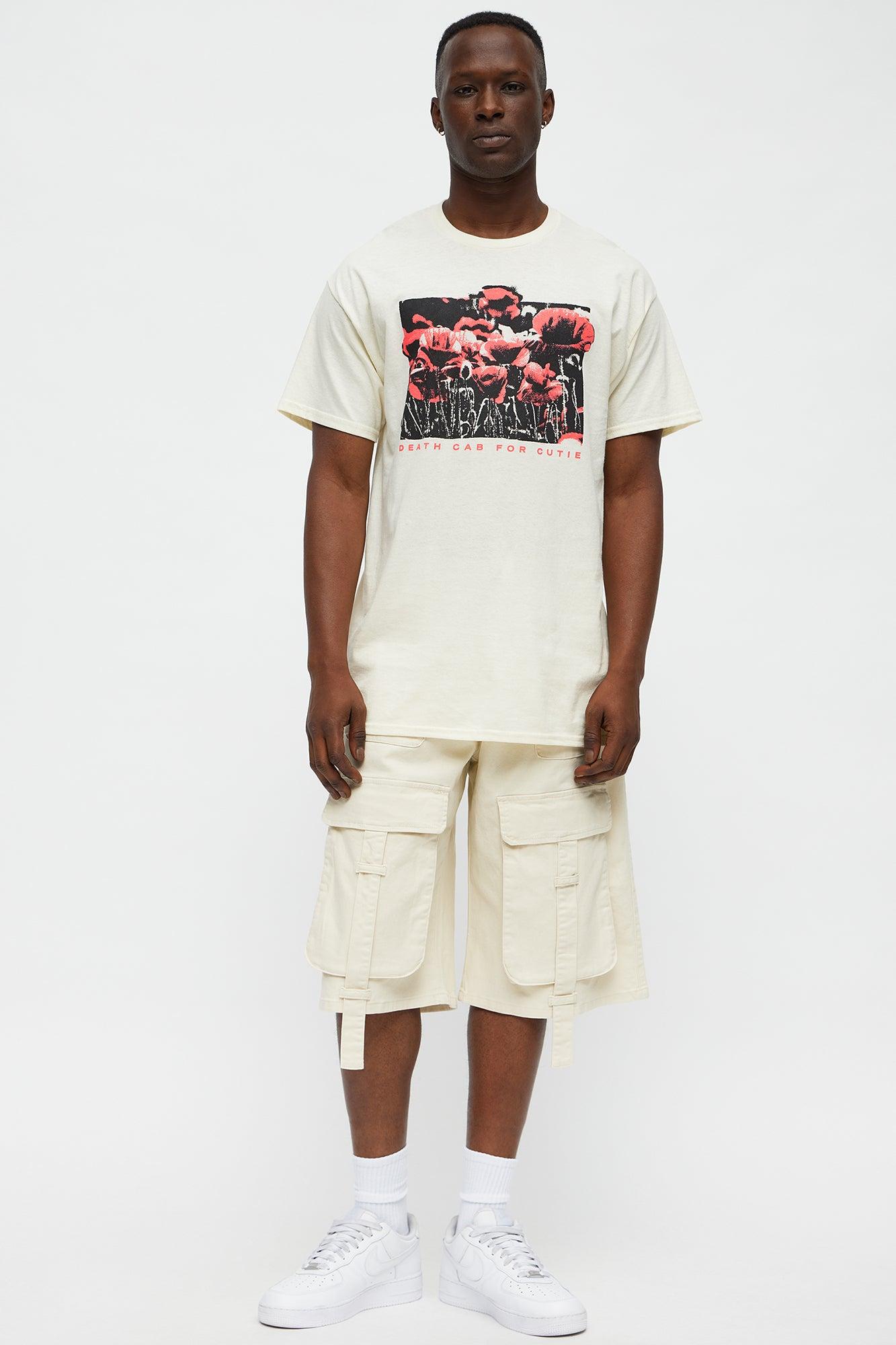 Baggy Oversized Pocket Cargo Shorts - Cream Male Product Image