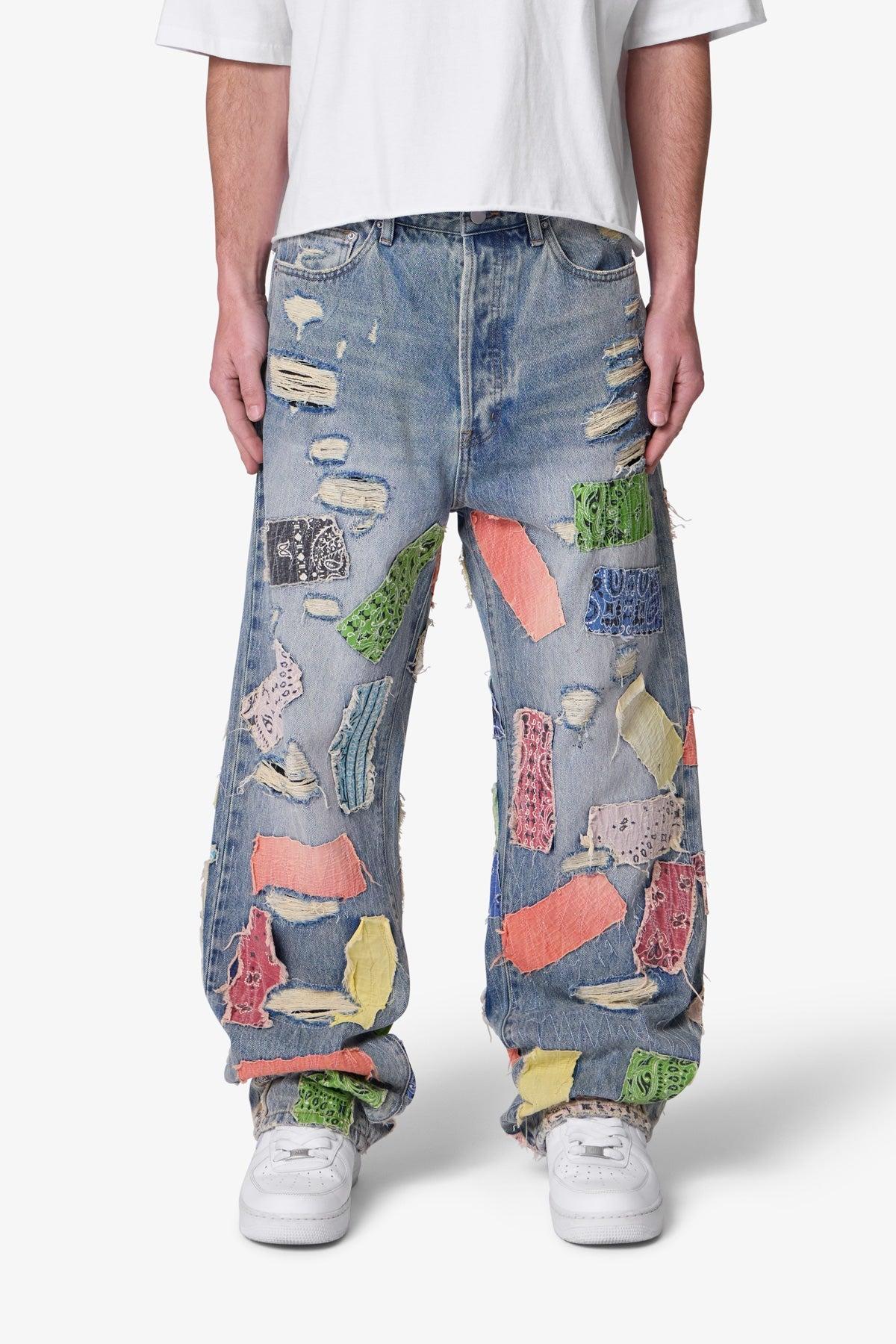 Ultra Baggy Bandana Patch Denim - Blue/Multi Product Image
