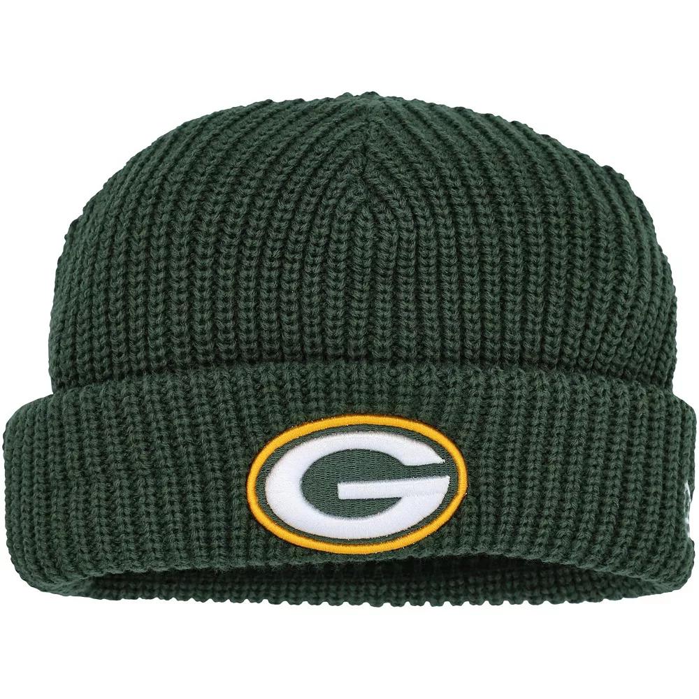 Men's New Era Green Green Bay Packers Fisherman Skully Cuffed Knit Hat Product Image