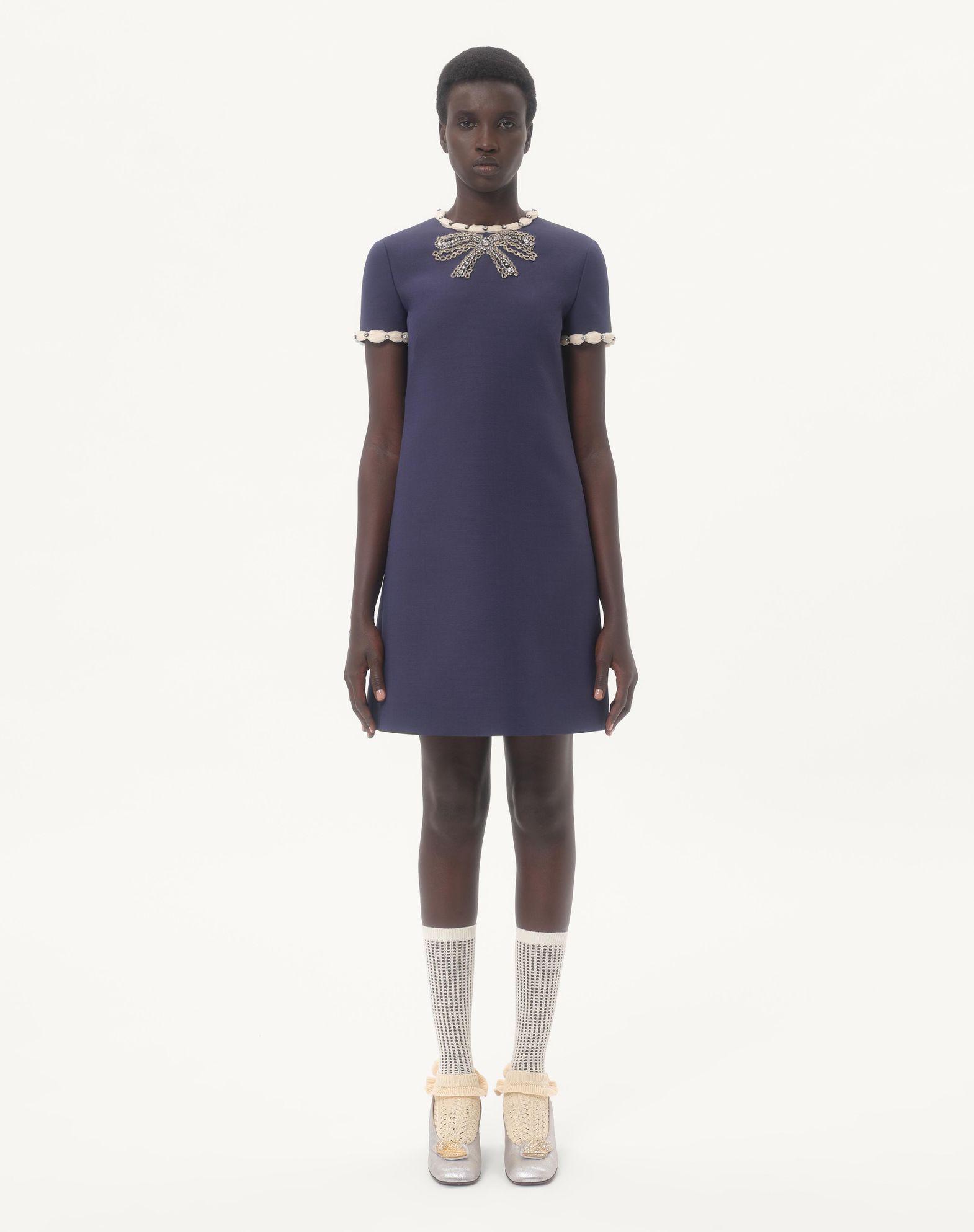 Embroidered Crepe Couture Short Dress Product Image