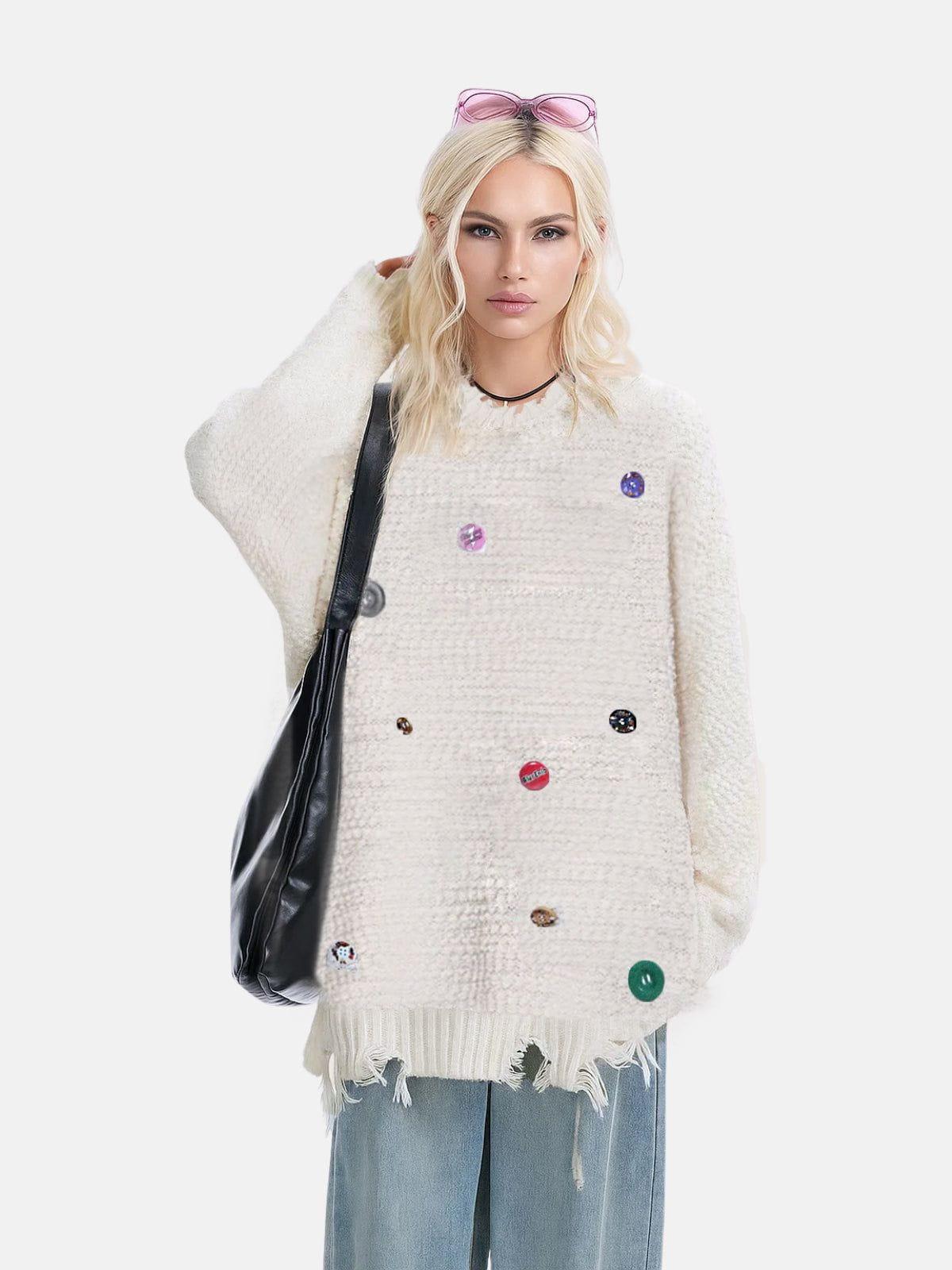 Aelfric Eden Colorful Button Fringe Sweater Product Image