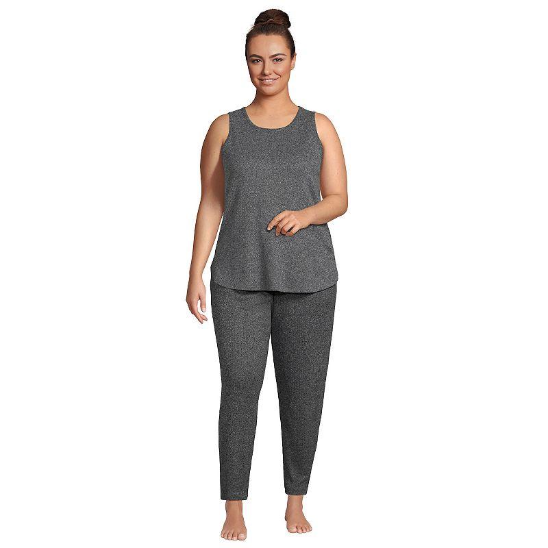 Plus Size Lands' End Women's Cozy 3 Piece Pajama Top, Pajama Pants & Robe Sleep Set, Size: 1XL, Rich Red Product Image