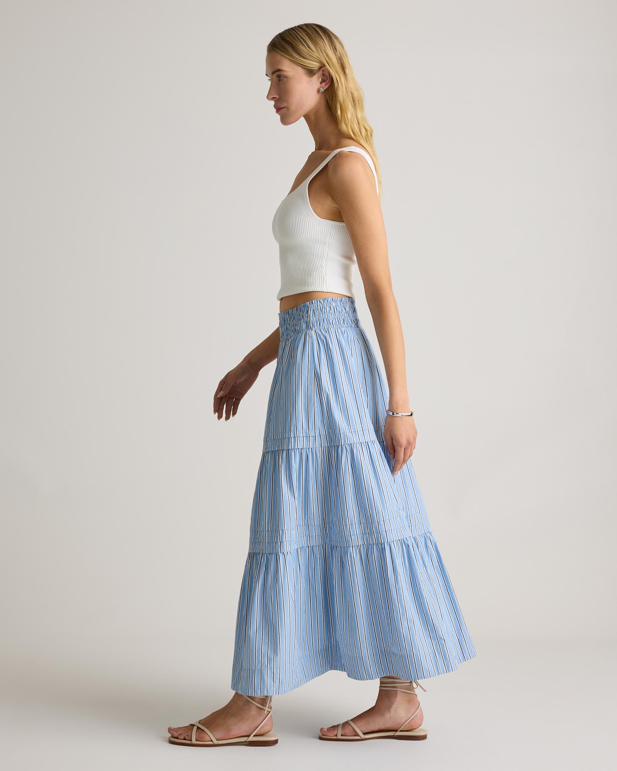 Quince | Women's Poplin Tiered Maxi Skirt Organic Cotton Product Image