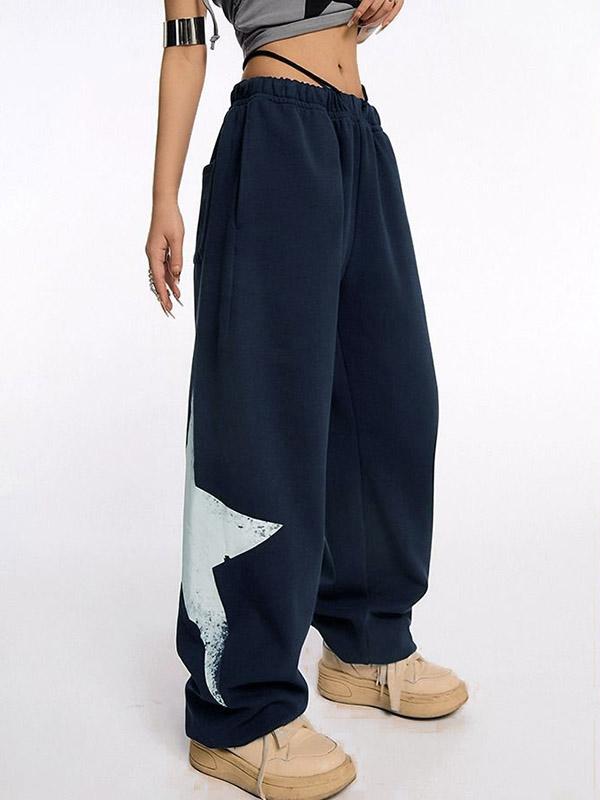 Star Print High Waist Stretchy Sweatpants Product Image