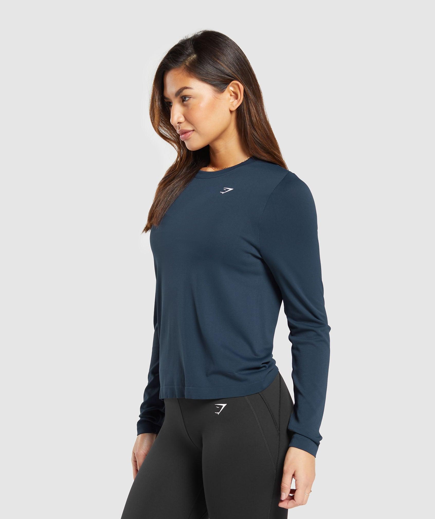 Gymshark Everyday Seamless Long Sleeve Top - Navy Female Product Image