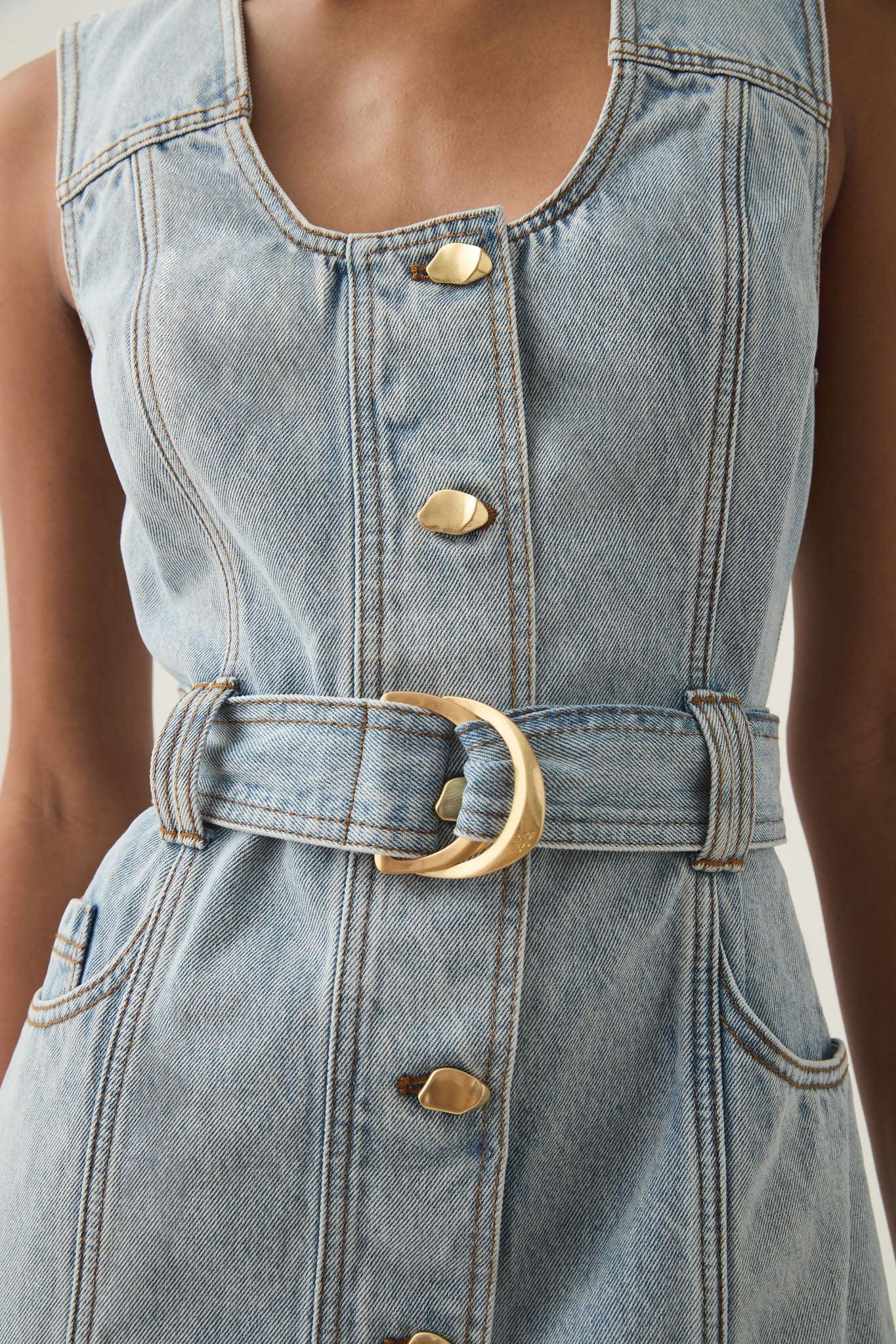 Aura Denim Mini Dress Product Image