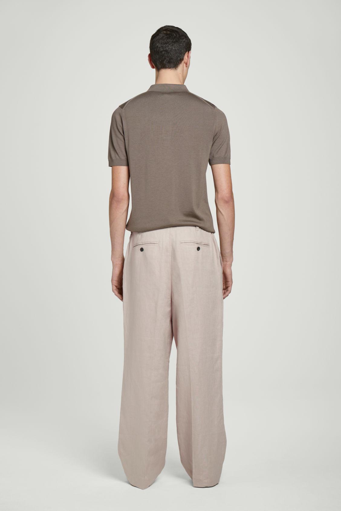 FLUID LINEN WIDE-LEG PANTS Product Image