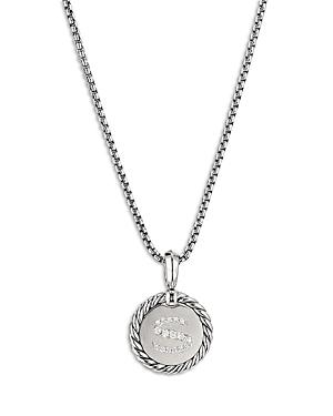 Womens Initial Charm Necklace in Sterling Silver Product Image