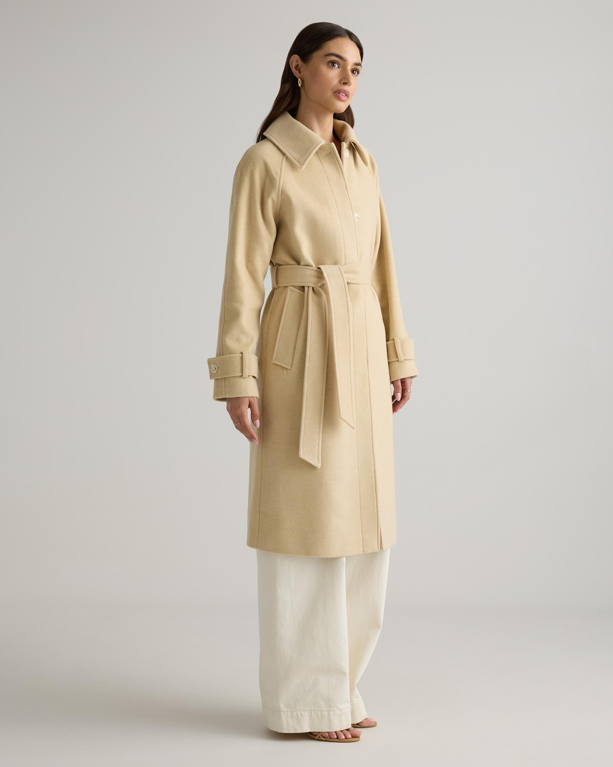 Quince | Women's Italian Wool Belted Point Collar Coat Wool/Nylon Product Image