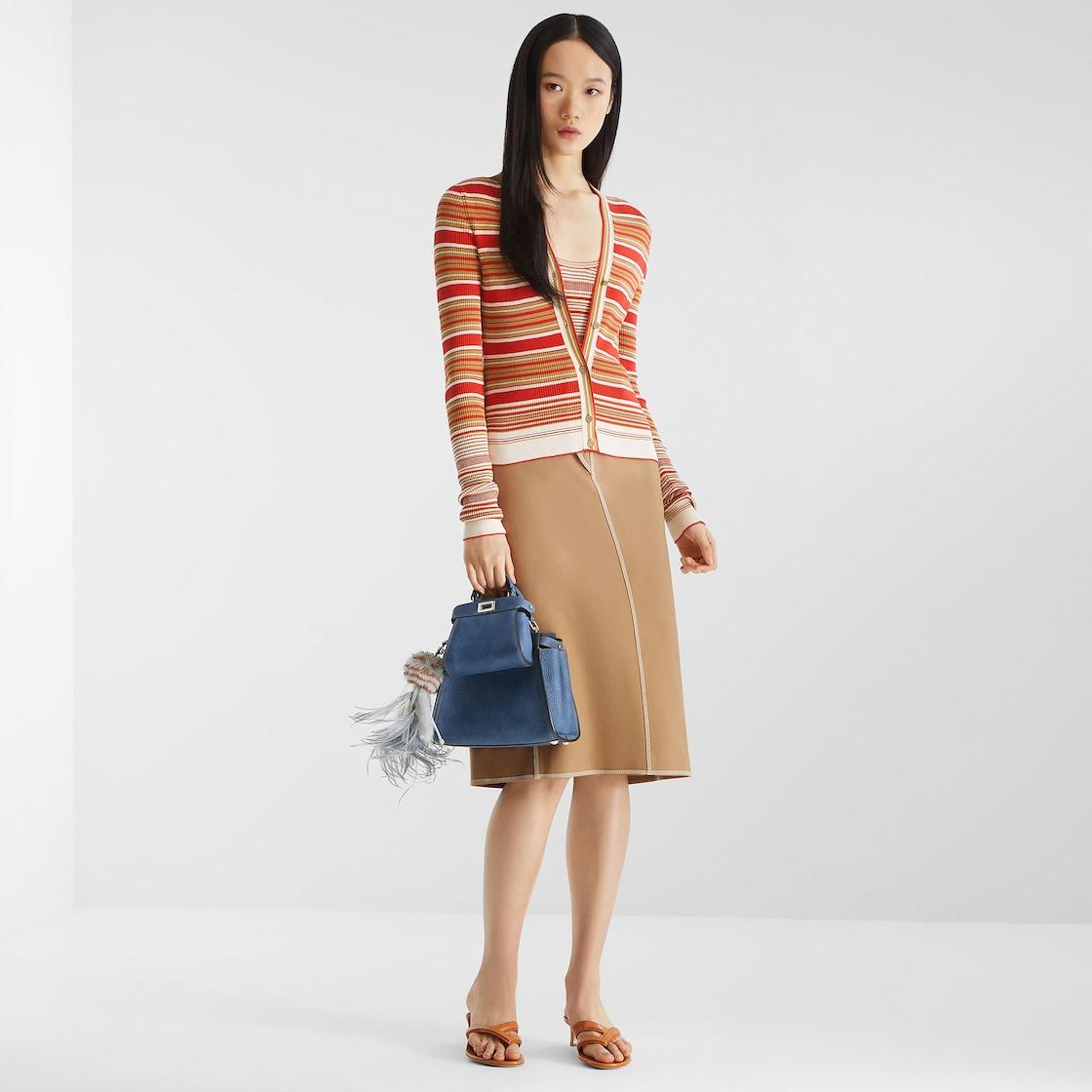 Peekaboo MiniDenim-effect blue leather bag Product Image