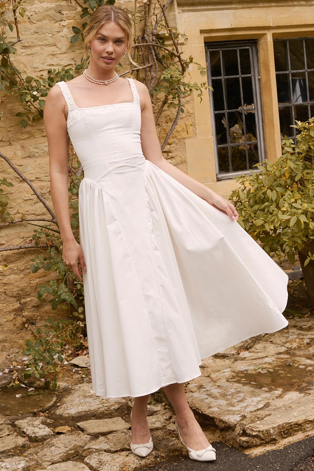 Dorothy  white cotton midi sundress Product Image