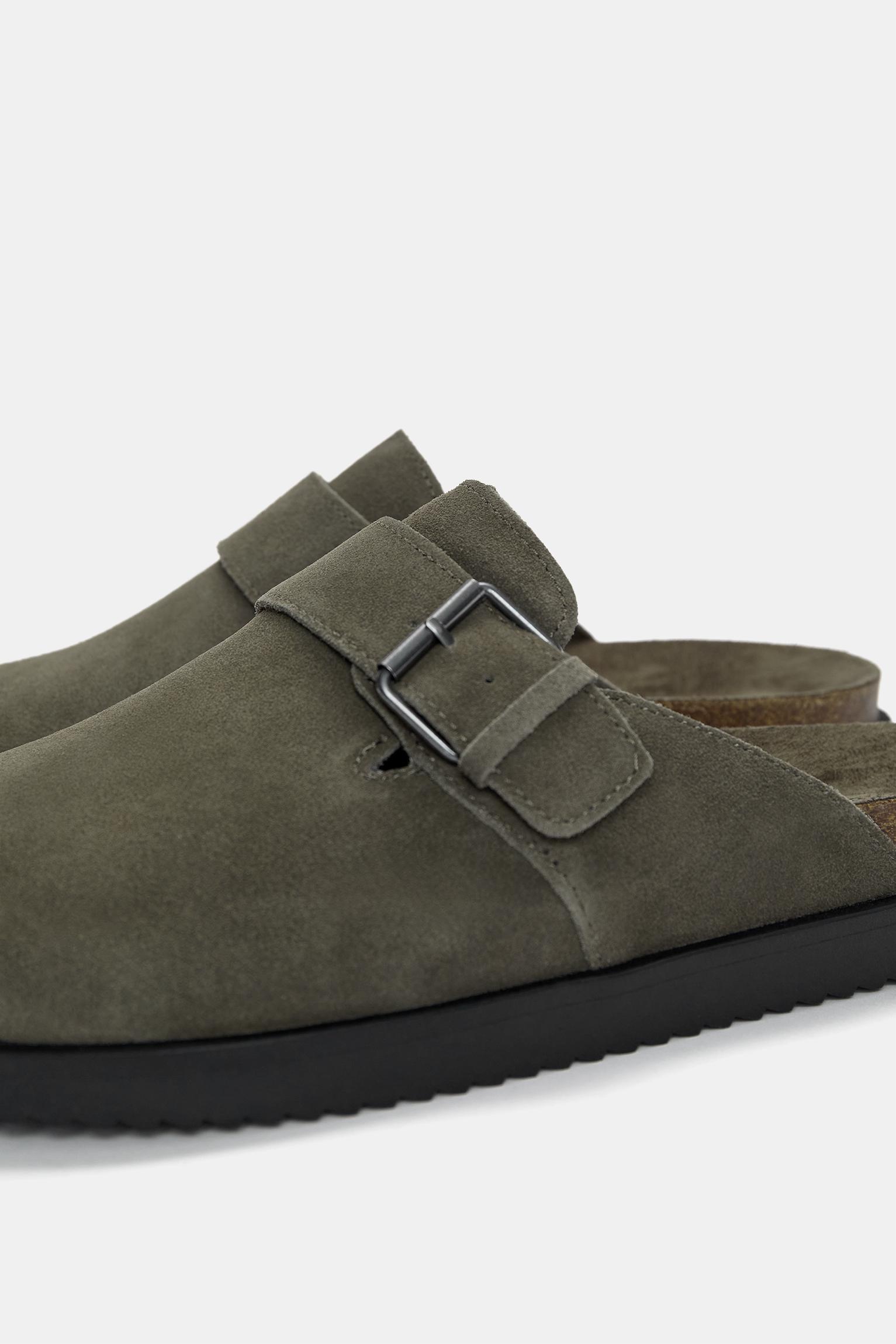 Leather clogs with buckle Product Image