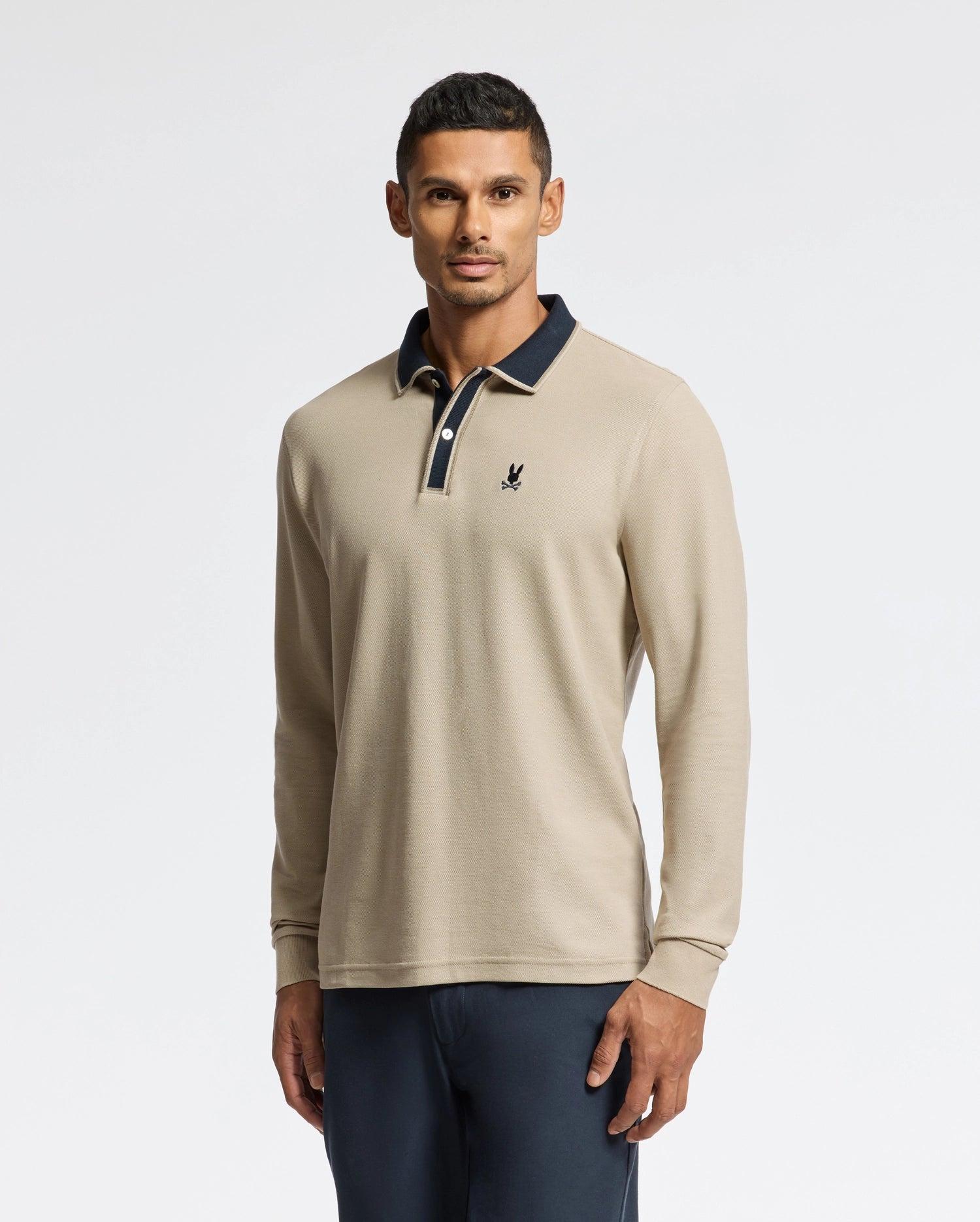 MENS KENT LONG SLEEVE PIQUE POLO - B6M935D200 Product Image
