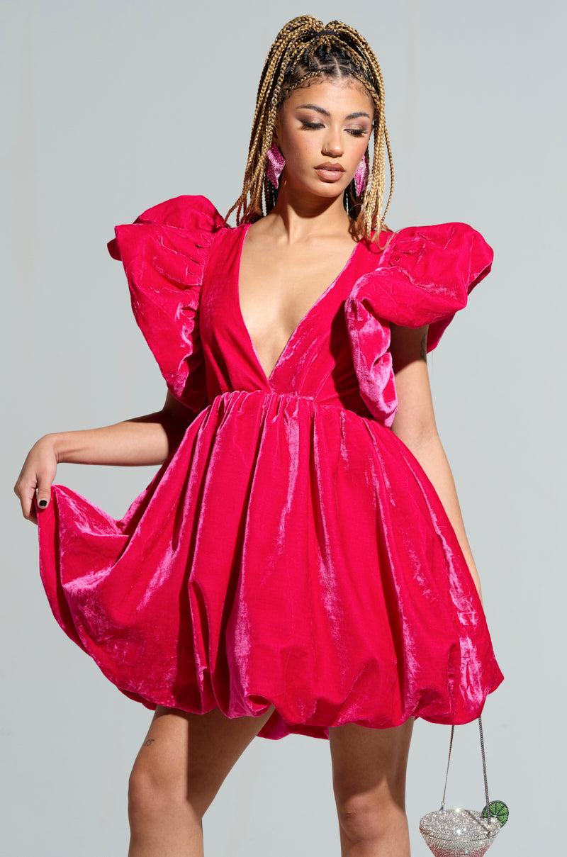 BELLE OF THE BALL VELVET MINI DRESS Product Image
