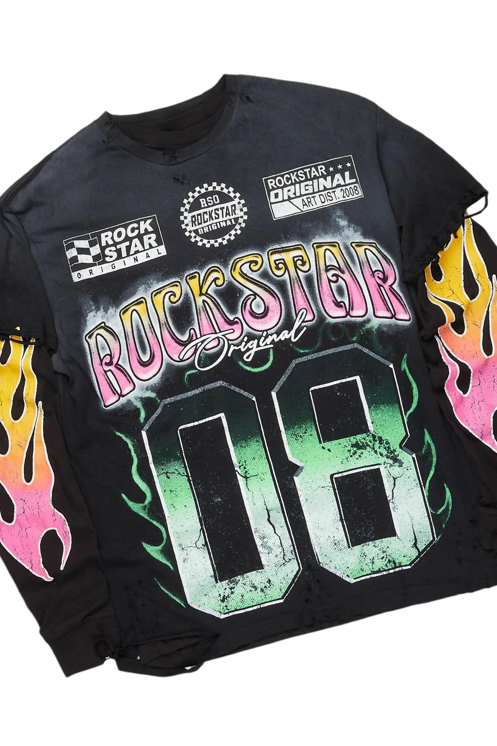 Quito Double Layer T-Shirt/Stacked Baggy Track Pant Set Male Product Image