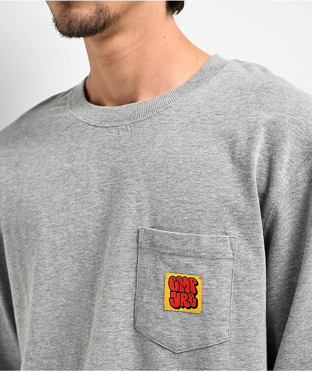 Empyre Hammer Time Heather Grey Long Sleeve Pocket T-Shirt Product Image