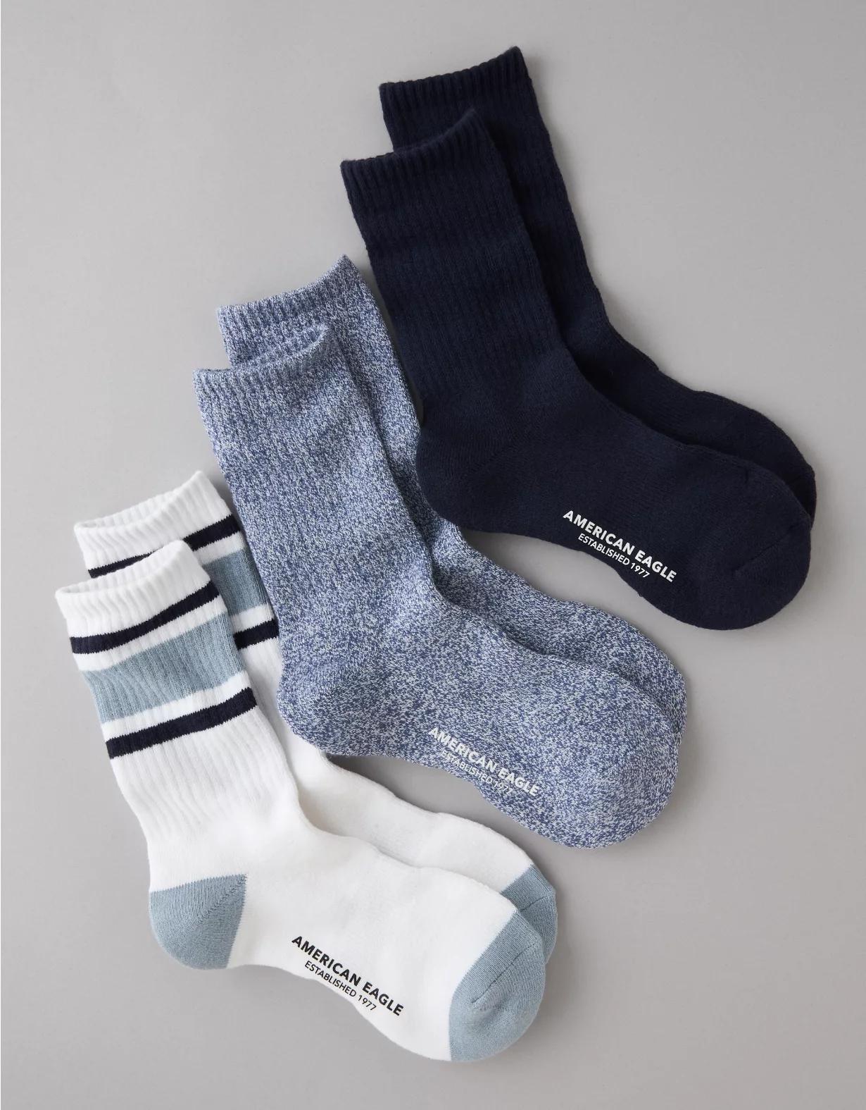 AE Laidback Luxe Terry Crew Socks 3-Pack Product Image
