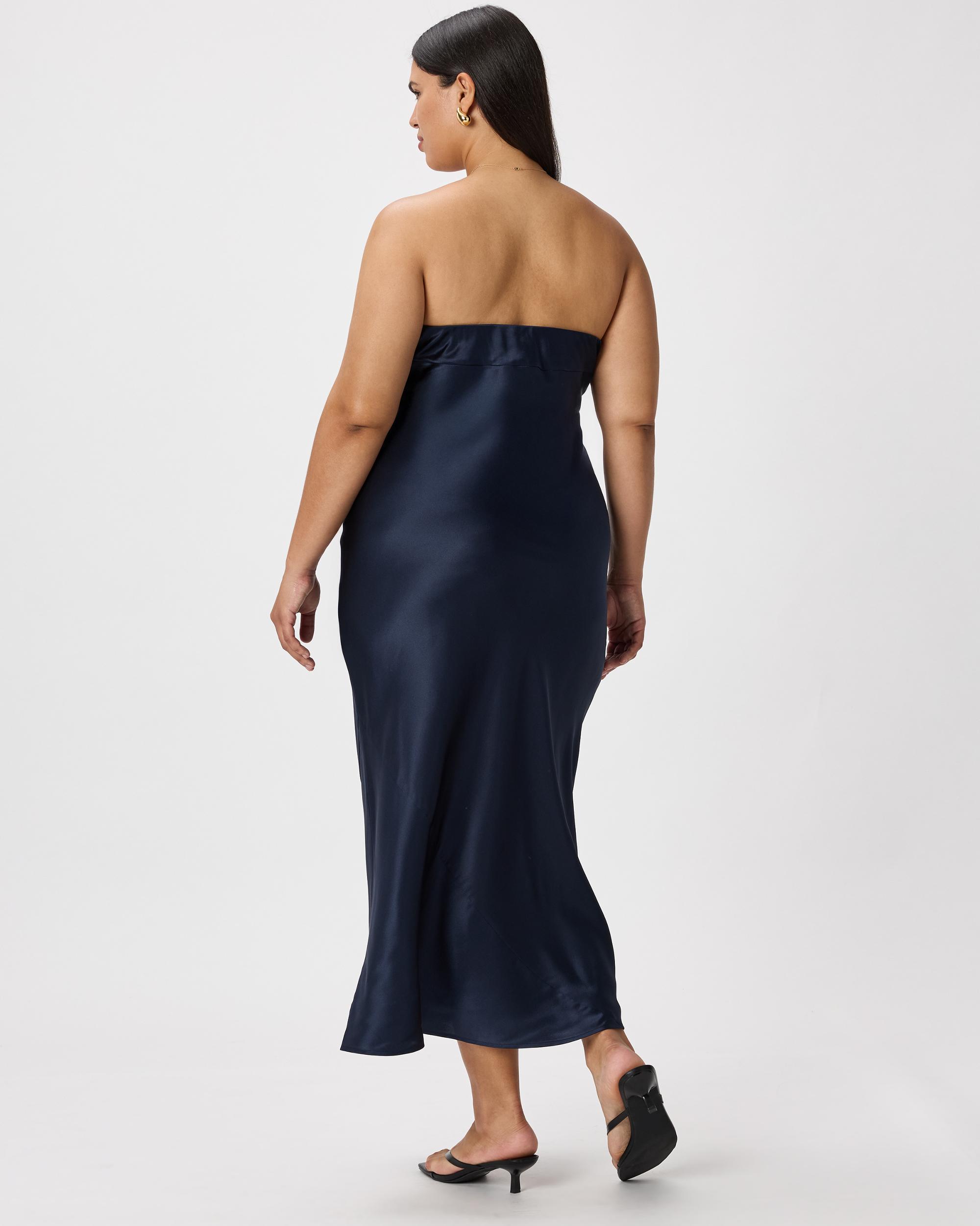 Quince | Women's Strapless Midi Dress Mulberry Silk Product Image