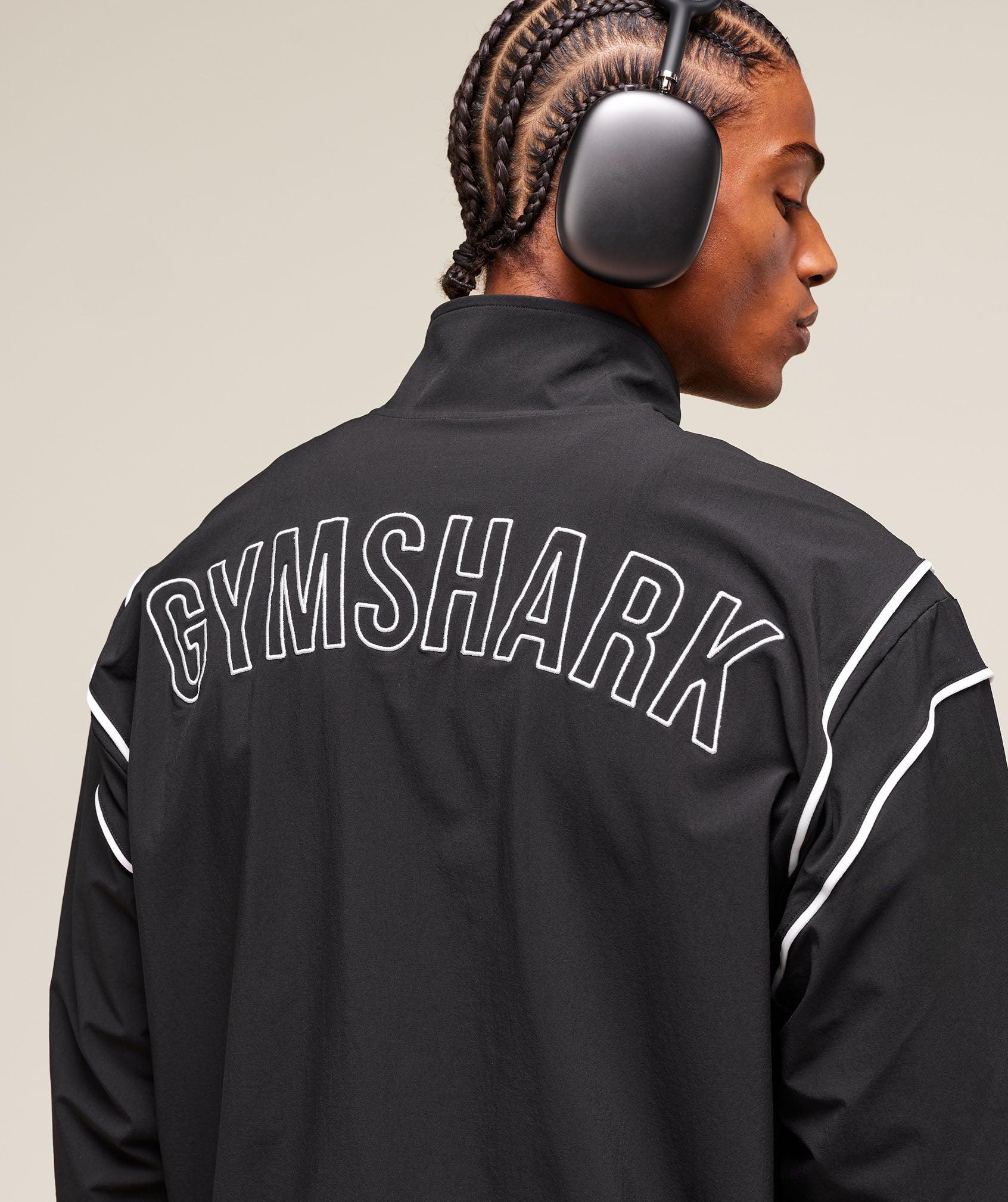 Gymshark Retro Crinkle Track Jacket - Black Male Product Image