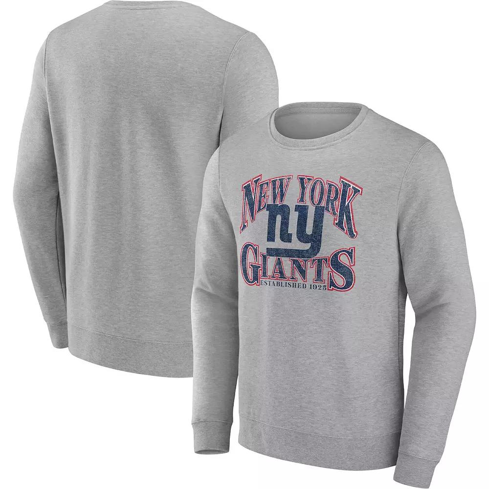 Men's Fanatics Branded Heathered Charcoal New York Giants Playability Pullover Sweatshirt,  Product Image