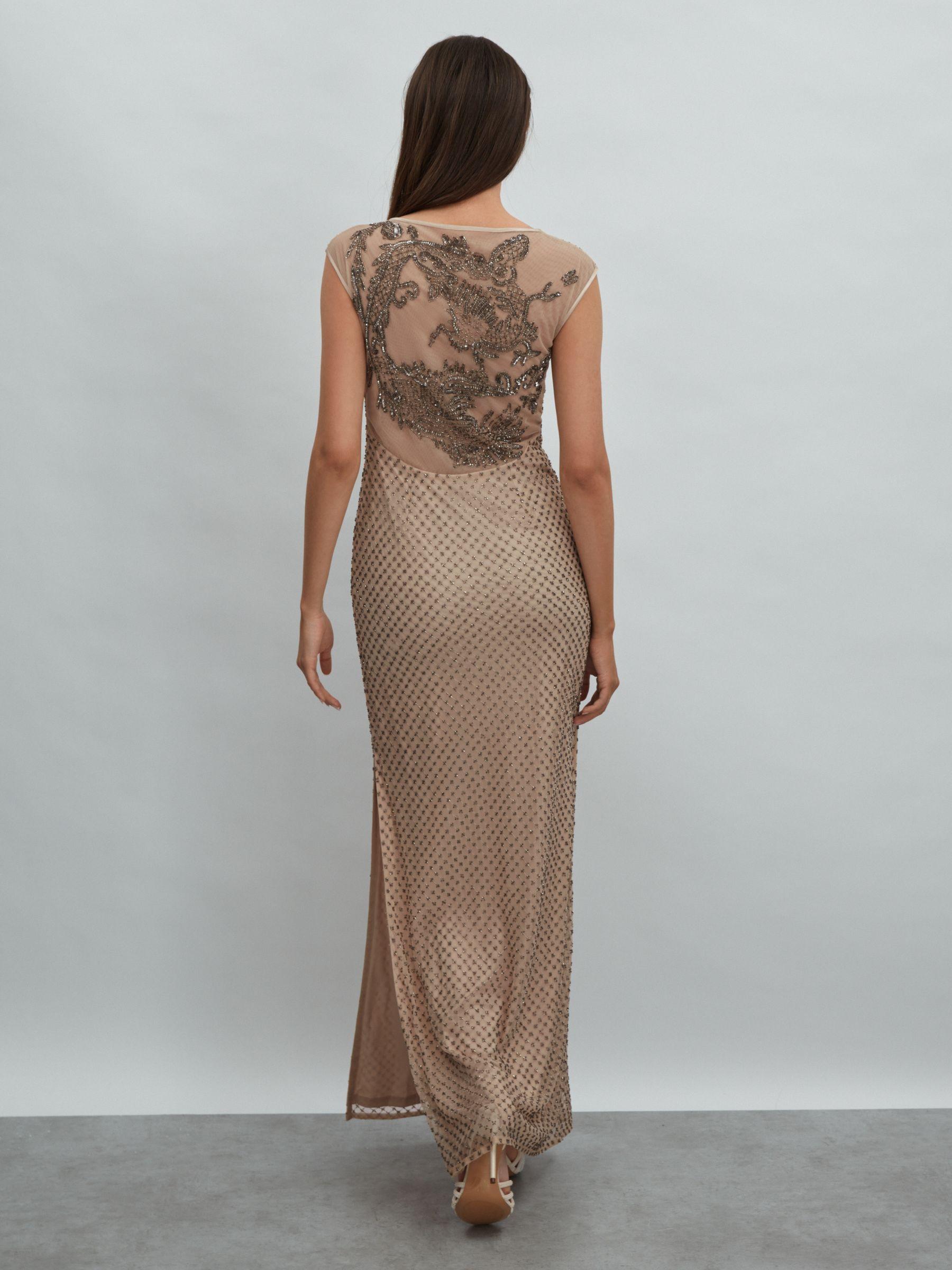 Raishma Embellished Maxi Dress in Nude Product Image