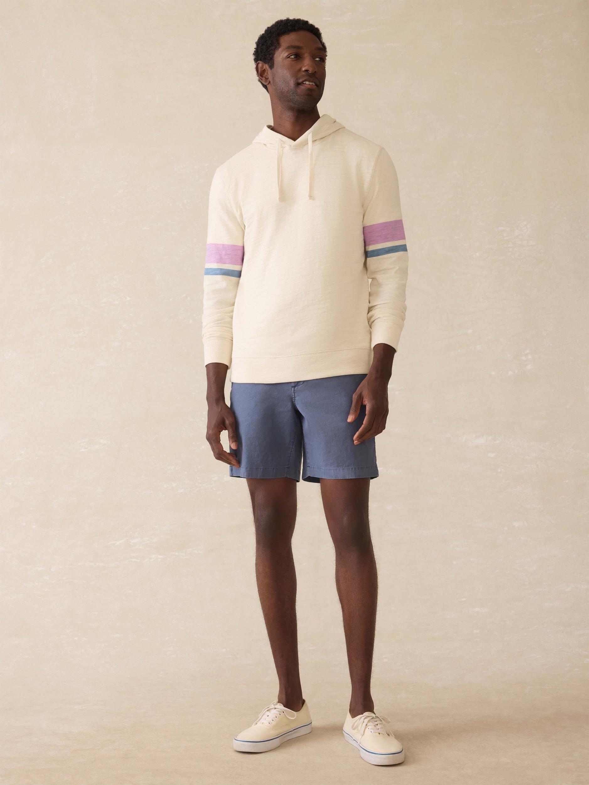 Sunwashed Midweight Organic Hoodie - Cream Dume Stripe Male Product Image