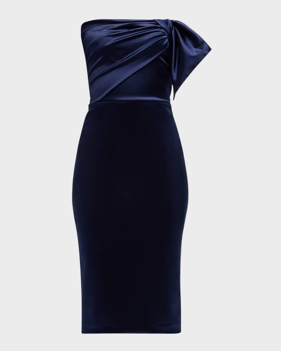 Strapless Bodycon Satin Dress Product Image