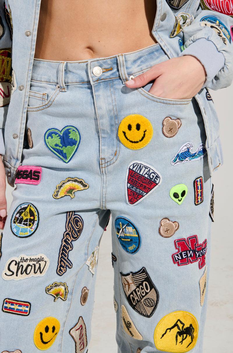AUSTIN WIDE LEG PATCH DENIM Product Image