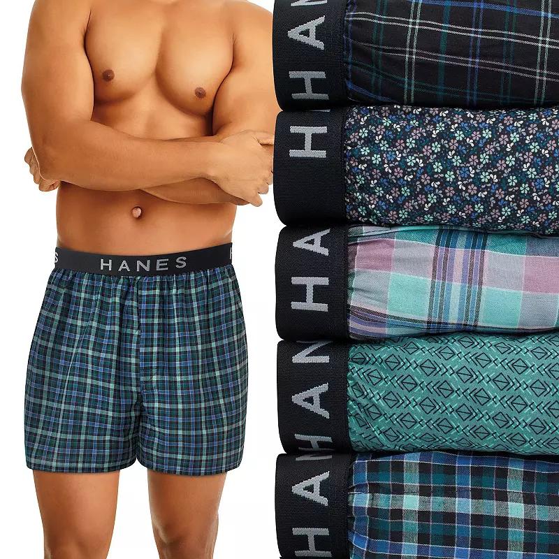 Men's Hanes® 5-Pack Ultimate Woven Moisture-Wicking Boxer Underwear,  Product Image