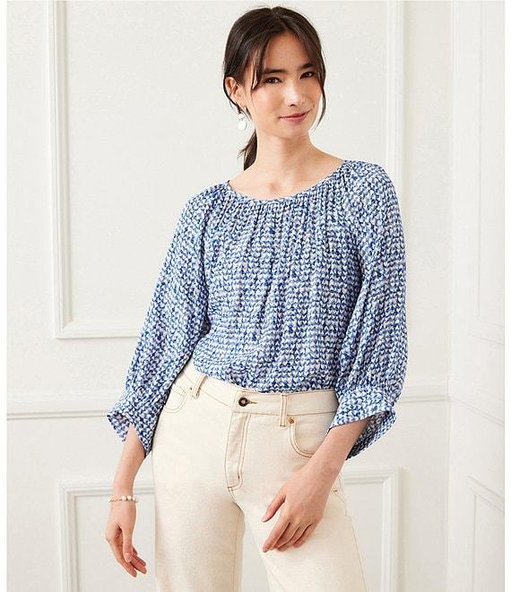 Karen Kane Printed Boat Neck 3/4 Sleeve Top Product Image